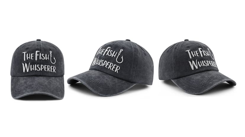 The Fish Whisperer Hat for Men Women, Funny Adjustable Cotton Embroidered Fishing Lovers Baseball Cap