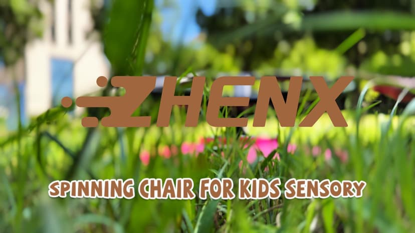 Zhenx Spinning Chair for Autistic Kids (3-18 Years), Sensory Swivel Chair for Teens with ADHD/Autism – 21×19 Inch 220LBS Weight Capacity Seat – Sit and Spin Calming Toy for Body Balance (Blue)