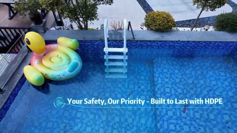 Pool Ladder, 5-Step Pool Stairs with Double Handrails and Non-Slip Steps for 47“-54” Above Ground and In-Ground Pools, White