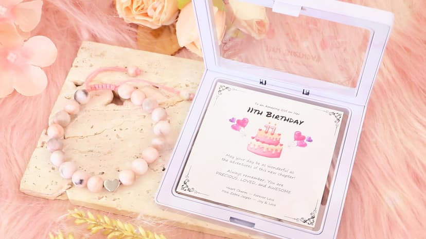 Sereney Birthday Gifts for Girls, Beaded Bracelets as 1 3 4 5 6 7 8 9 10 11 12 13 15 16 Year Old Birthday Gift, Adjustable Stone/Pearl Bracelet as Happy Birthday Gifts for Daughter Granddaughter Niece