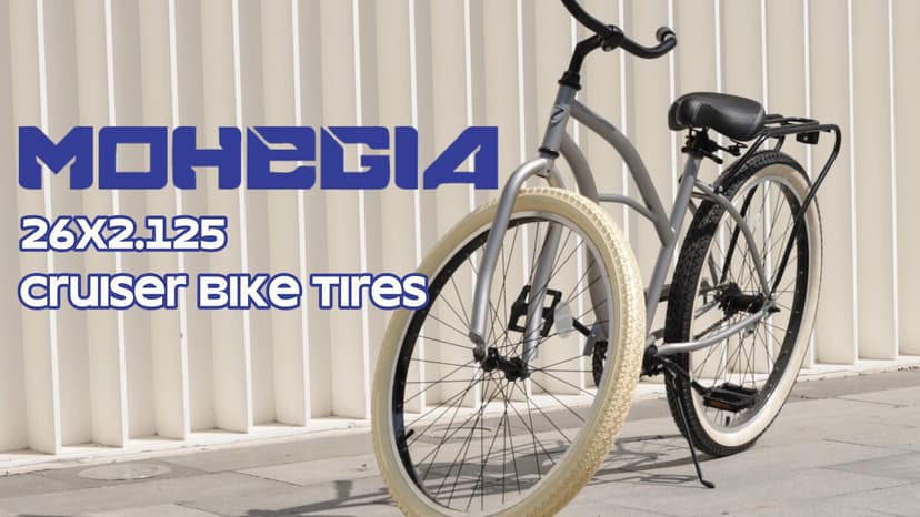 26x2.125 Cruiser Bike Tires: MOHEGIA 2-Pack 26 Inch Folding Tires with Pair Bike Tubes & Tire Levers Replacement Set for Beach Cruiser and Urban Commuting Bicycle