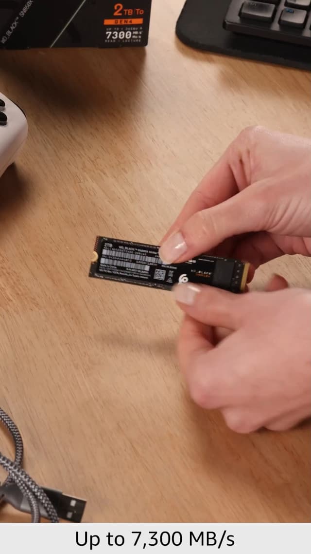 WD_BLACK SN850X 2TB NVMe SSD - M.2 2280, Up to 7,300 MB/s Read speeds, Up to 6,300 MB/s write speeds, Gaming Expansion, High Performance Internal Solid State Drive - WDS200T2X0E