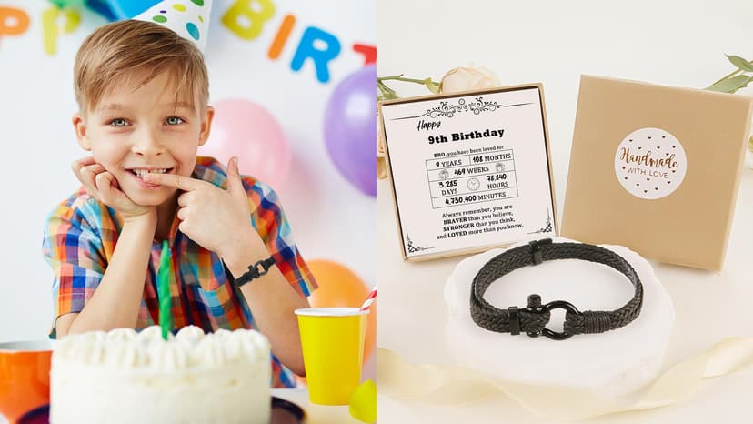 Adjustable Triple Protection Bracelet with Inspirational Card and Gift Box, Birthday Gifts for Him Boys Men Boyfriend Sereney 9-60 Year Old Boy Birthday Gifts, Bracelet for Brother Men and Son B0CD7PTWG4
