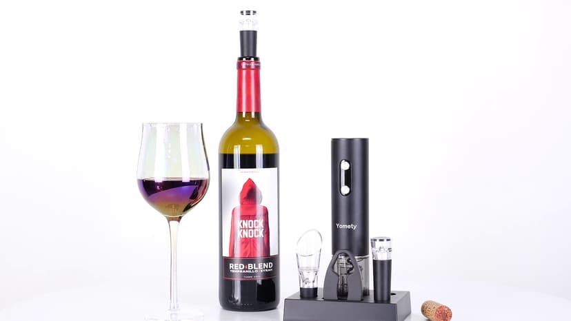 Electric Opener Set With Base, Accessories Including Rechargeable Corkscrew, Aerator, Stoppers and Foil Cutter - Perfect Gifts for Wine Lovers