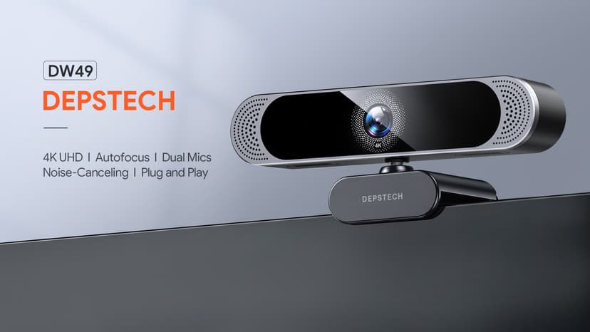 DEPSTECH 4K Webcam, DW49 HD 8MP Equipped with Sony Sensor Autofocus Webcam with Microphone, Privacy Cover, Plug Play USB Computer Web Camera for Pro Streaming/Online Teaching/Video Calling/Zoom/Skype