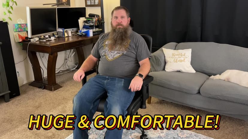 Extra Wide Seat Office Chair for Big and Tall 500lbs, with High Back Adjustable Headrest Lumbar Support Arms Wheels Heavy Duty (Breathable Fabric Seat)
