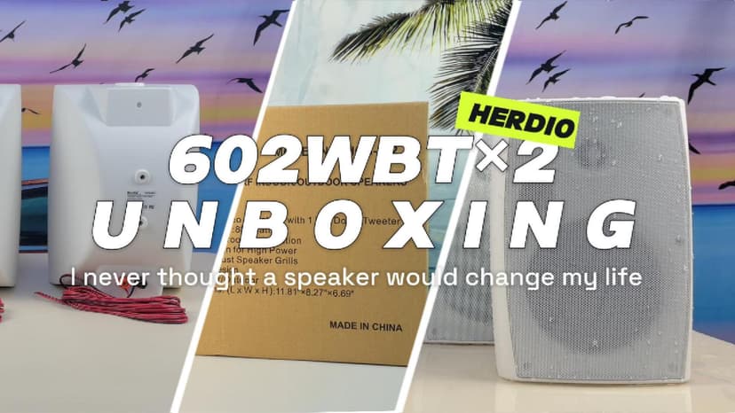 Herdio 6.5 Inch 800W Outdoor Bluetooth Speakers Wired Waterproof with Multifunctional Amplifier, Wall Mount Speaker for Patio Home Poolside Deck Backyard(2 Pairs,Black)