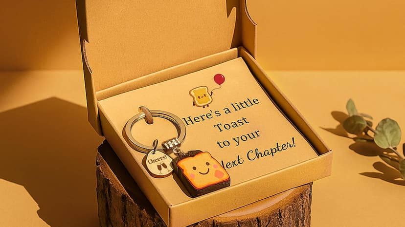 Next Chapter, New Home, Engagement, New Job, PBJ, 18 21 Birth, Loaf You, Thank You, Graduation Gifts, Couple, Friend, Retired PEALICIOUS Toast Keychain for Girls New Beginnings Congratulations Gifts B0FNQZ19F5