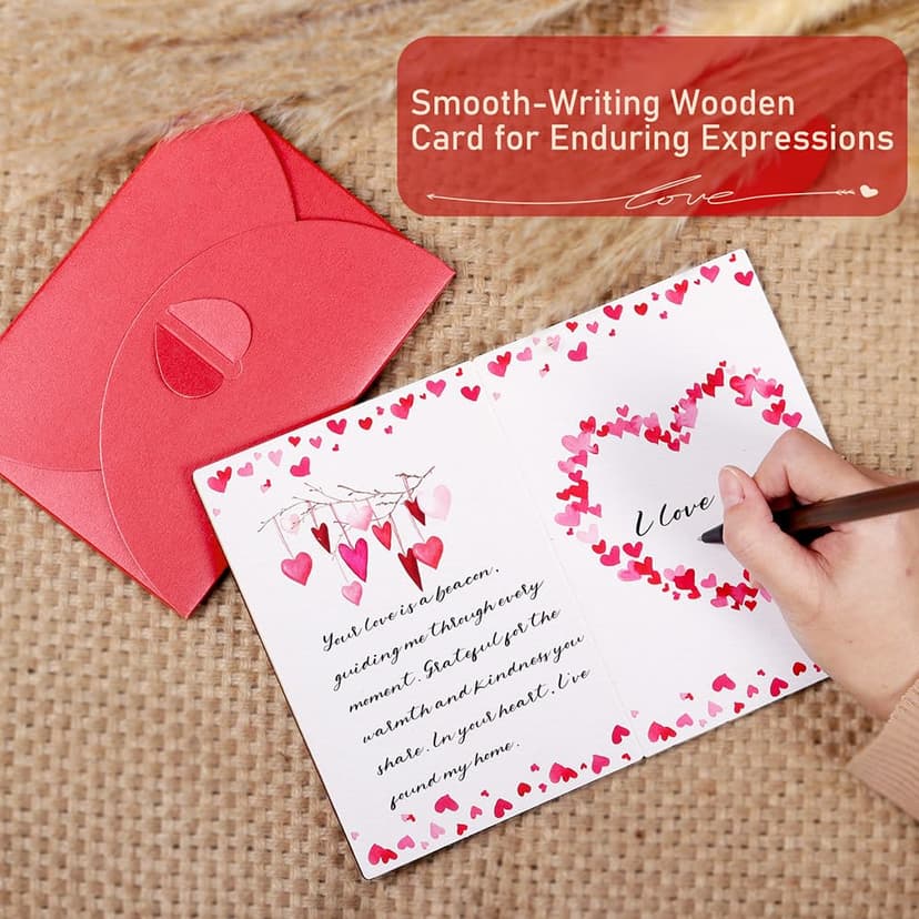 5 Year Marriage Anniversary Card Gifts for husband Wife, Wooden Happy 5th Anniversary Card for Her Him, Always and Forever Fifth Wood Wedding Cards for Men