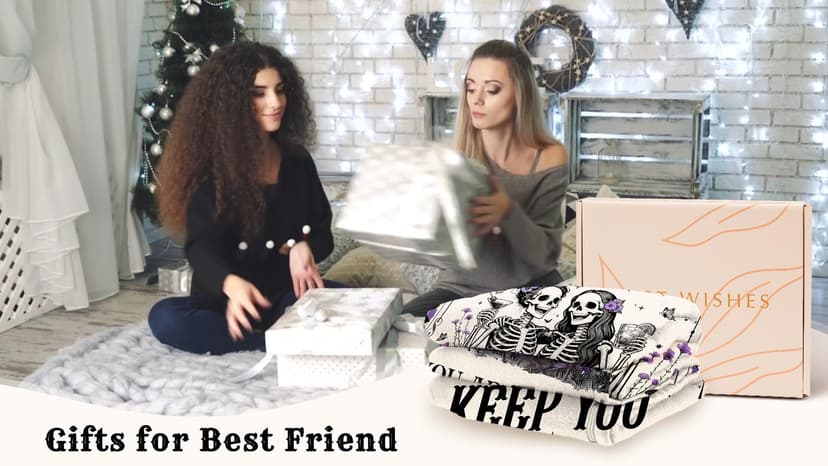 Gothic Best Friend Blanket,Gothic Funny Gift for Sister,Besties, BFFs, and Weird Friends,60"x50" Best Friend Birthday Gifts for Women,Best Friend Blanket Gifts for Women B0GSQN1SP4