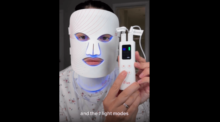 850nm Near Infrared (NIR), 7 Mode Portable LED Face Mask for True Anti-Wrinkles Skincare at Home Red Light Therapy Mask for Face and Neck with 396 LEDs B0GF25FKF4