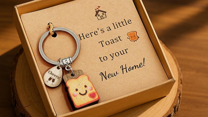 Next Chapter, New Home, Engagement, New Job, PBJ, 18 21 Birth, Loaf You, Thank You, Graduation Gifts, Couple, Friend, Retired PEALICIOUS Toast Keychain for Girls New Beginnings Congratulations Gifts B0FNQY48F8