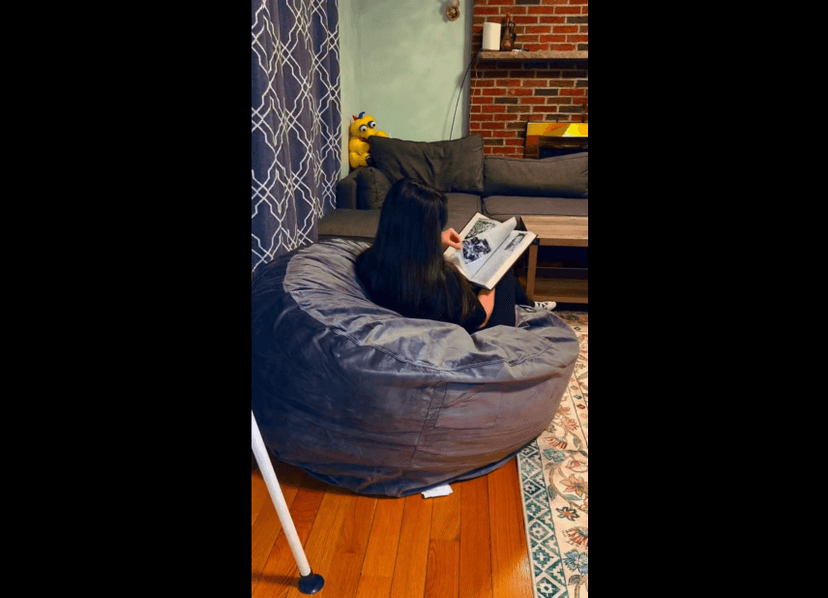 fond + found 5FT Bean Bag Chair for Adults - Giant Memory Foam Bean Bag with Removable Washable Cover, Large Comfy Bean Bag Chair with Handle & Side Pocket for Living Room, Bedroom, Gaming