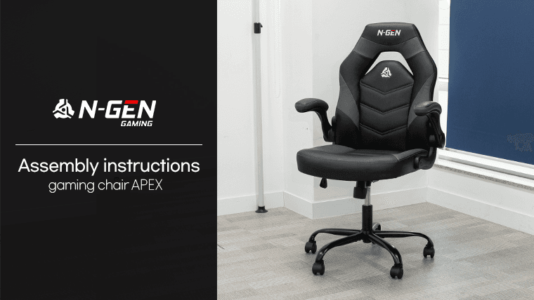 N-GEN Video Gaming Chair Ergonomic Computer Desk Office Chair with Lumbar Support Adjustable Height Swivel Wheels Flip-Up Arms PU Leather Home and Office (Black)