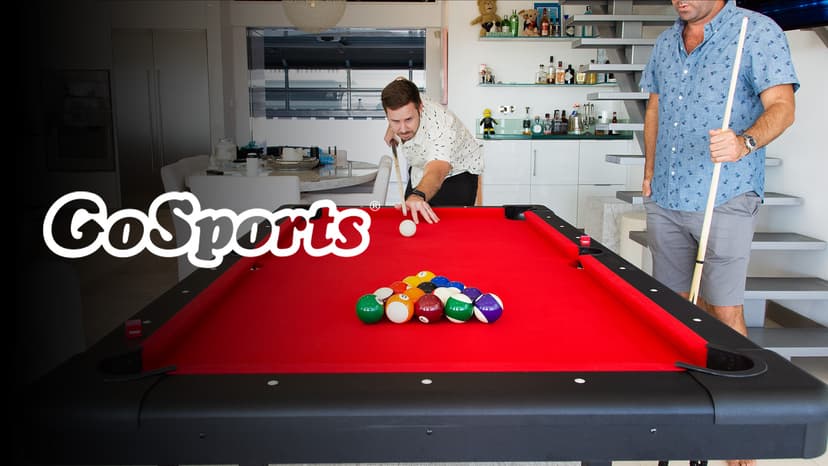 GoSports 6, 7, or 8 ft Billiards Tables - No Assembly, Choose Your Color - Portable Pool Table Includes Full Set of Balls, 2 Cue Sticks, Chalk and Felt Brush