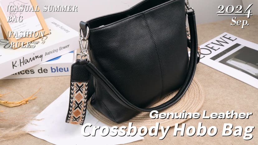 befen Genuine Leather Purse for Women Soft Crossbody Purse Hobo Bag Women's Shoulder bag Handbags with 2 Removable Straps