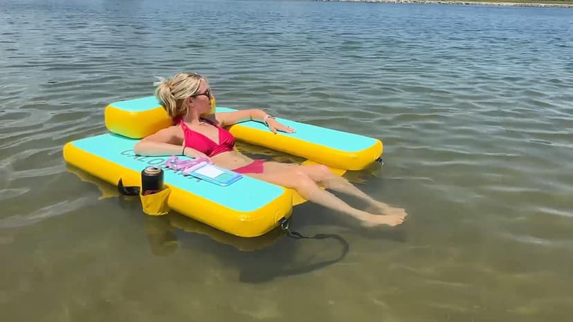 CALOBANA Inflatable Floating Chair, Heavy Duty Pool Floats Adult Lounger, Portable Water Float Chair for Swimming Pool, Lake and Beach