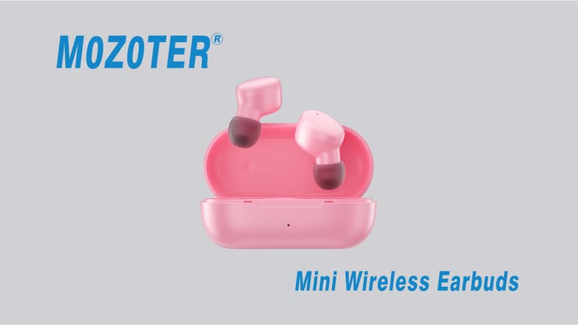 MOZOTER S8 Mini Wireless Earbuds Bluetooth 5.3 in Ear Light-Weight Headphones,60Hrs Playtime Ear Buds with Charging Case,Bluetooth Headsets,Premium Sound with Deep Bass for Sport-Pink