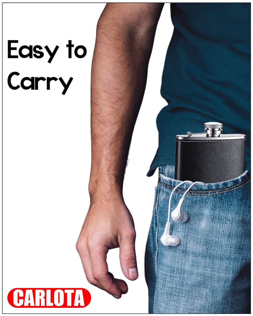 Hip Flask Gift Set, Hip Flasks for Liquor for Men with Black Leather Cover, 8 Oz Hip Flask Set, 18/8 Stainless Steel Hip Flasks for Liquor with 2 Cups & Funnel, Flasks for Liquor for Men Gift Box1