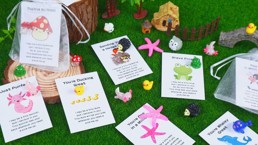 100 Set Employee Appreciation Gift Bluk for Coworkers Resin Animal Gifts with Pun Inspirational Note Cards for Thank You Office Staff Team Teachers, Nurses B0DXPVMLDZ