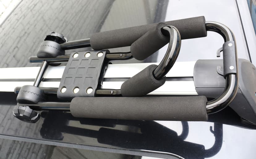 Folding Kayak roof Rack Adjustable for Kayak/Canoe/SUP,J-Bar Rack on Roof Mounting On SUV, Car and Truck Crossbars. (23-krf-1)