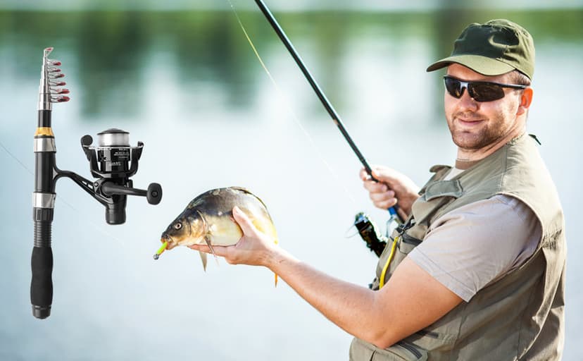 Telescopic Fishing Pole Reel Combo Ultralight Fishing Rod Spinning Reel with Tackle Bag All-in-One Fishing Accessories Fishing Gear Gifts Kit for Kids Adults Youth Beginner Saltwater Freshwater