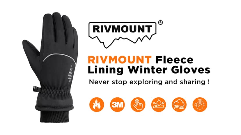 rivmount Winter Gloves Women Men, Thermal Ski Gloves for Cold Weather with Warm, Waterproof, Touchscreen for Running, Skiing