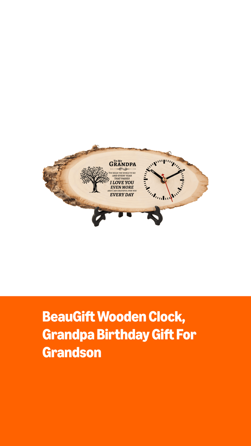 Grandpa Birthday Gifts from Grandkids, Christmas Fathers Day Birthday Gift for Grandfather, DIY Engraved Clock for Home Decor BeauGift Grandpa Gifts, Wooden Clock Birthday Gifts for Grandpa Grandfather B0F8Q4Z8QC