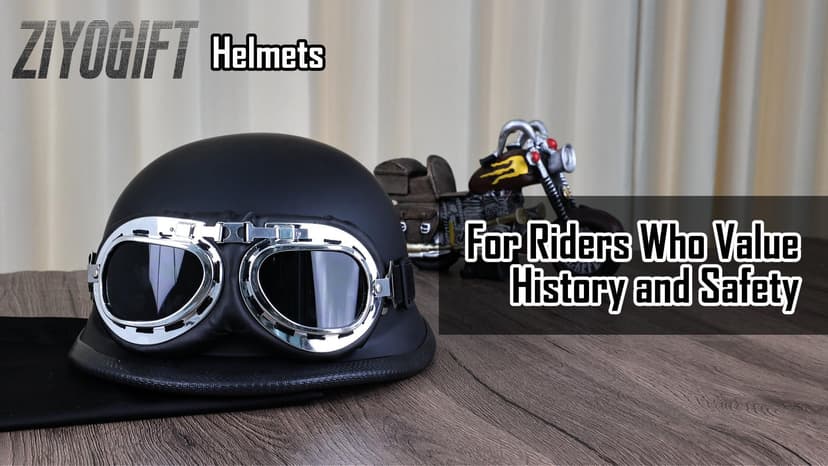 German Style Motorcycle Helmet DOT Approved with Goggles & Mask - Retro Half Helmet with Quick Release Buckle for Motorcycle Motorbike Cruiser, Scooter, Chopper (Adult Men & Women)