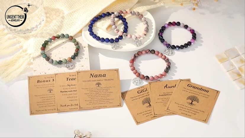 UNGENT THEM Tree of Life Bracelet for Women, Gifts for Grandma, Nana, Mother in Law, Mom, Gigi, Mimi, Aunt, Sister in Law, Teacher, Birthday Christmas Wedding Mothers' Day Gifts