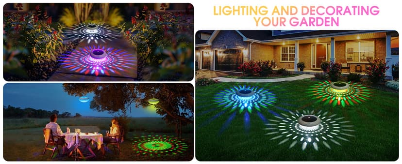 Floating Pool Lights w/Remote, 6.5 Inch RGB Color Changing Solar Pool Lights That Float with 9 Dynamic Lighting, IP68 Waterproof Hangable Solar Floating Light for Pool Garden Weeding Decor(2)