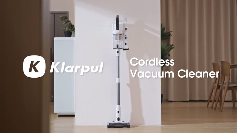 Cordless Vacuum Cleaner, 600W 50KPA 65Mins Runtime Fast Charging Vacuum Cleaner, Self-Standing LED Light Touch Screen Stick Vacuum for Home Light Weight,for Pet Hair/Carpet/Floor, White