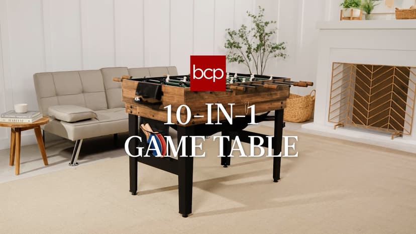 Best Choice Products 2x4ft Combo Game Table Set for Home, Game Room, Friends & Family w/Hockey, Foosball, Pool, Shuffleboard, Ping Pong, Chess, Checkers, Bowling, and Backgammon