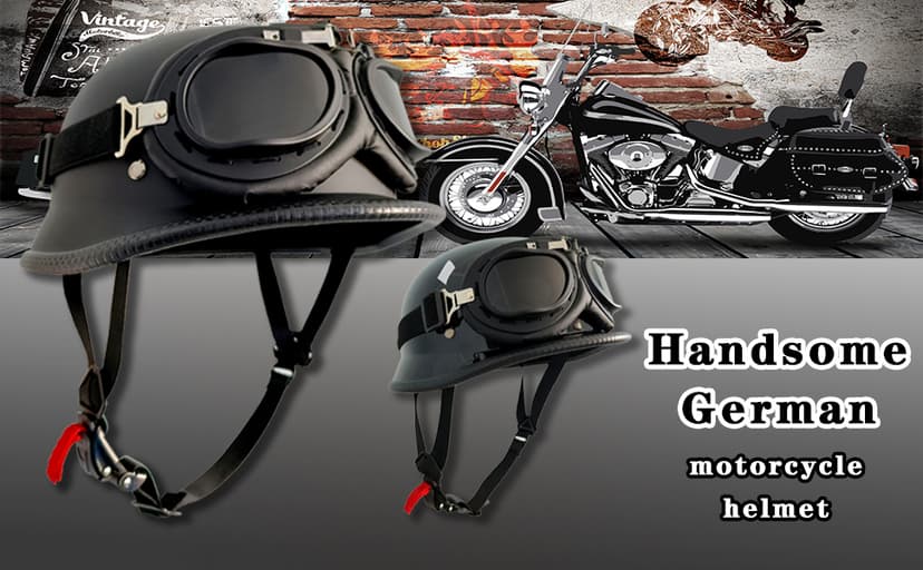German Style Skull Cap Adult Men Women Half Shell Helmet, DOT Approved Retro Half Face Helmet for Cruiser Scooter Chopper (XXL)