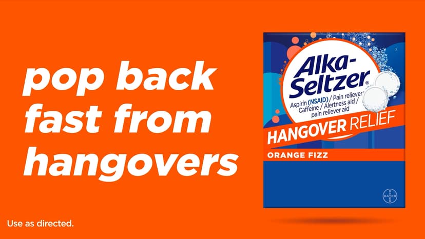 Alka-Seltzer Hangover Relief Tablets, Fast Relief Starts in About 15 Minutes for Headaches, Body Aches & Mental Fatigue, Bachelorette Party & Bachelor Party, Dispenser Pack, 120 Count