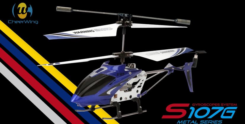 Cheerwing S107/S107G Phantom 3CH 3.5 Channel Mini RC Helicopter with Gyro Blue