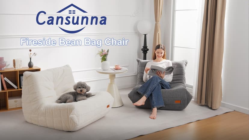 Bean Bag Chair Big Sofa Beanbag Chair for Adults Fireside Chair Bean Bag Lounger with Memory Foam Filled for Home,Apartment or Gaming Venue(Grey Plush Single)