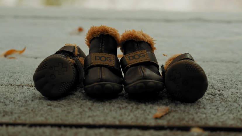 Winter Dog Boots & Paw Protectors: Outdoor Anti-Slip Dog Snow Shoes, Dog Booties Provide Warmth to Dogs Paws from Ice and Snow, Rubber Sole PU Leather Faux Fleece-Lined, Light Brown Dog Shoes Size 8