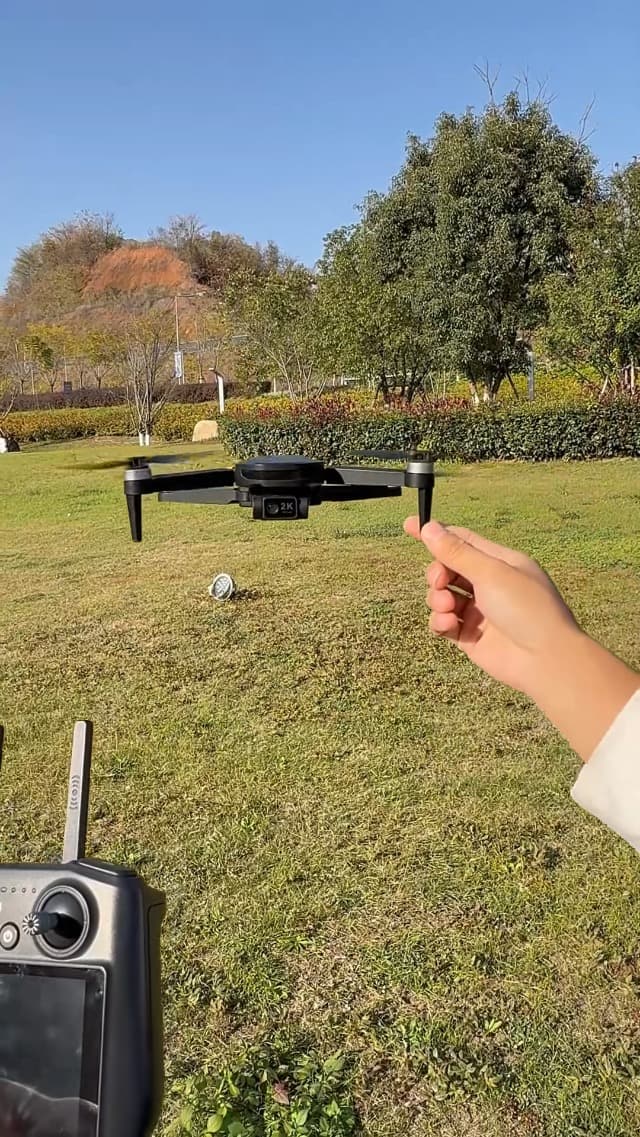 GPS Drone with EIS 2K Camera for Adults, 7.22 inch Screen on Remote Controller, 64 Mins Flight, Long Range Transmission, 3 Speed Adjustable, Follow Me, AI Track, AI Night Shot, Auto Return, Lightweight and Foldable RC Drones for Beginner Toy Gifts, Under 249g