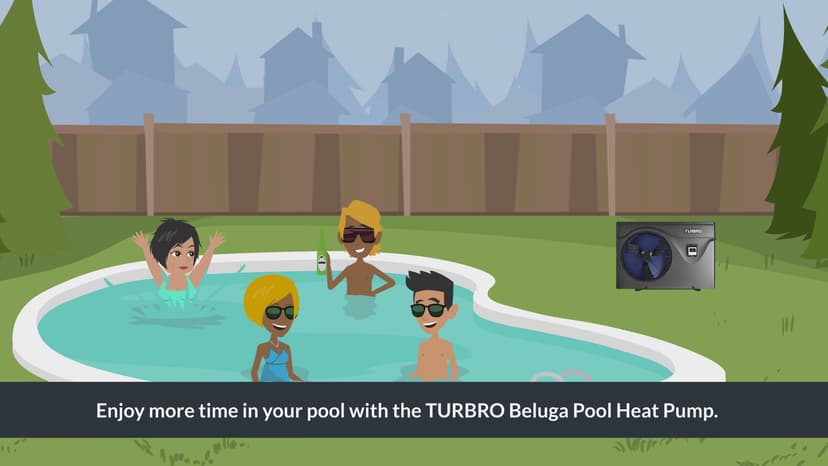 TURBRO 50,000 BTU Inverter Swimming Pool Heat Pump, Electric Pool Heater for in and Above-Ground Pools up to 16,000 Gallons, WiFi Enabled, Timer, 15.90 COP, 220-240 V, IPX4-Waterproof, Beluga Series