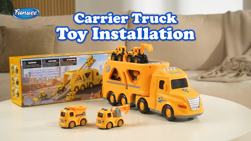 Transport Carrier Vehicle Toddler Toy with Light & Music, Excavator Dump Truck Bus Kids Gift for Boys and Girls (Yellow) Funwee 7-in-1 Construction Truck Toy w/ 6 Pull Back Cars & Track, Ages 1-5+ B0H9RSRFL7