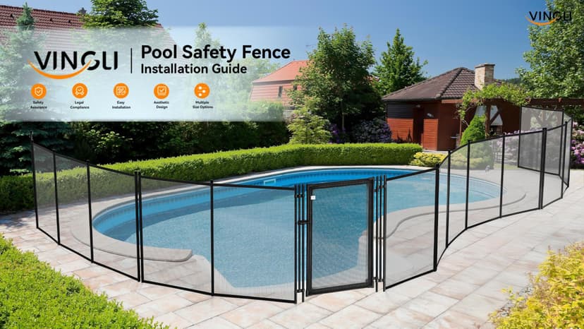 VINGLI Pool Fence Gate,4Ft x 2.5Ft Swimming Pool Fence in Ground Pool Safety Fencing (4FT × 2.5FT)