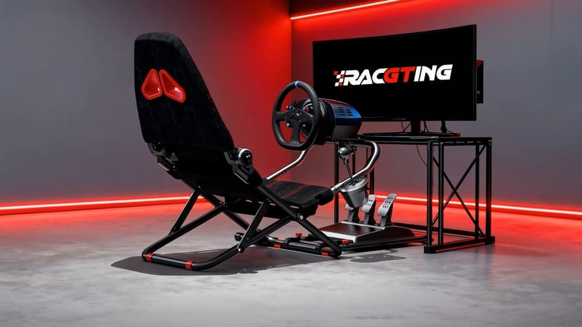RACGTING Racing Simulator Cockpit for G920 G29 G923, Foldable Racing Simulator for Thrustmaster T248X T248 T300 T150 458 TX Xbox PS5 PS4 PC (Black)