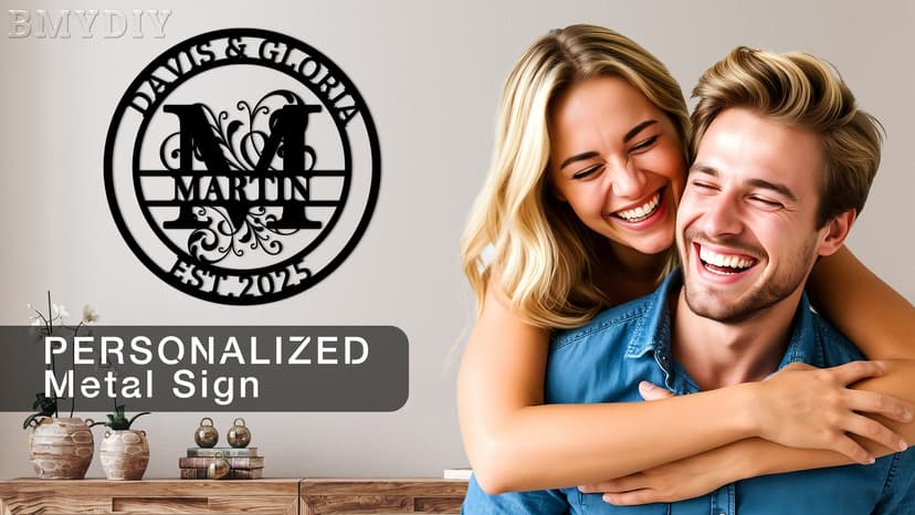 Custom Signs Outdoor Metal, Personalized Name Sign, Family Last Name Sign Home Decor, Initial Monogram Wall Metal Art, Customized Wedding Christmas Housewarming Gifts