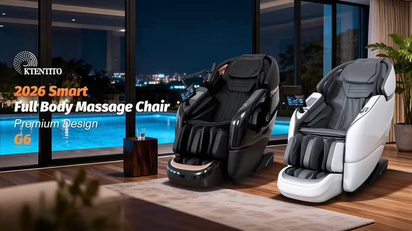 Massage Chair Full Body, 2026 Zero Gravity SL-Track Shiatsu Massage Chairs Recliner with AI Voice, LED Backlight Remote Control, Waist & Calf Heating, Phone Joystick and Holder, G6 Black