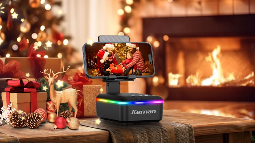 JTEMAN Gifts for Men Women,Cell Phone Stand with Bluetooth Speaker,LED Light,and Lanyard,Cool Tech Gadgets,Unique Birthday Gifts for Men Husband Mom Dad