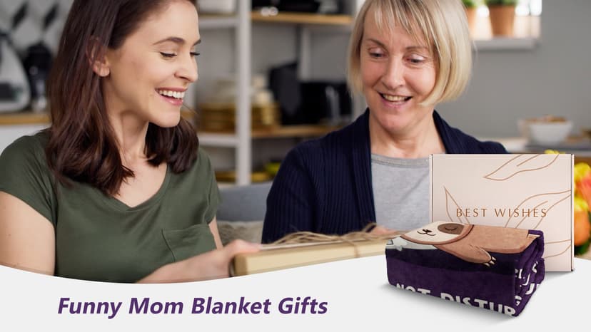 Funny Gifts for Mom Christmas, Mom is Charging Sloth Blanket, Birthday Gifts for Moms from Daguther Son, Moms Gift for Mothers Day, Soft Sloth Throws Blanket for Mother 60" x 50"