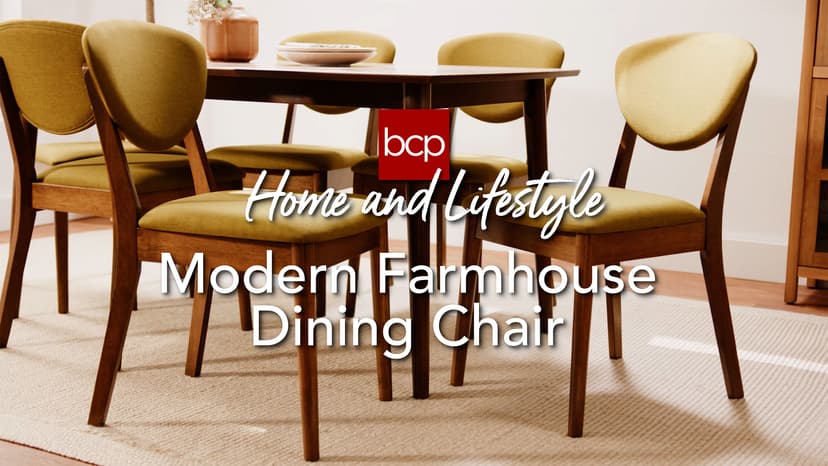 Best Choice Products Wooden Dining Chairs, Wood Mid-Century Modern Upholstered Side Chairs, Farmhouse Cushioned Dining Chairs Set of 4 for Dining Room - Walnut/Cream