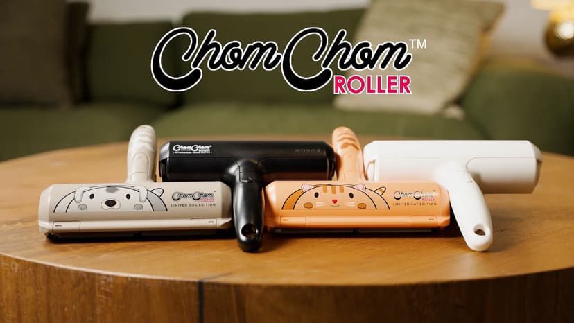 ChomChom Roller Pet Hair Remover – Original Size Reusable Lint Roller for Cat & Dog Hair on Furniture, Couch, Carpet, Car, Rugs & Bedding – Portable, Eco-Friendly (White) B00BAGTNAQ