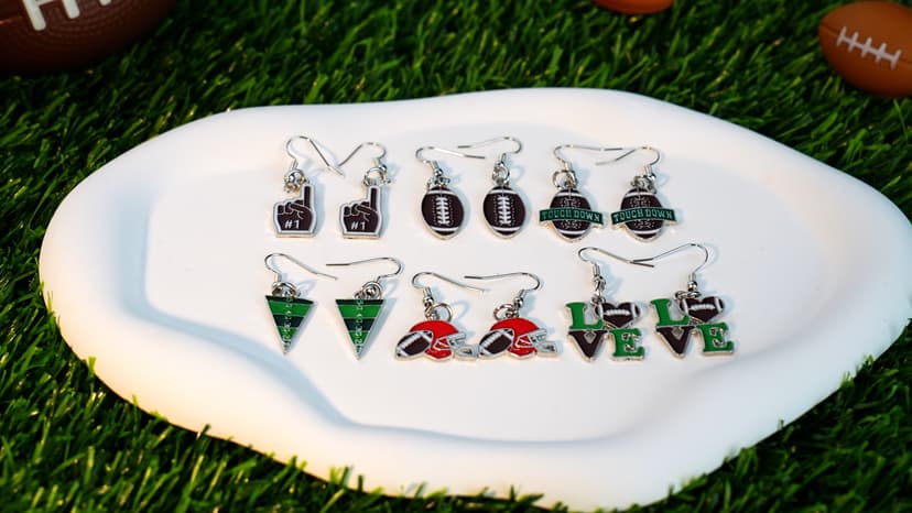 Nosiny 6 Pairs Sports Earrings for Women Game Earrings Jewelry Football Volleyball Softball Soccer Tennis Golf Tooth Nurse